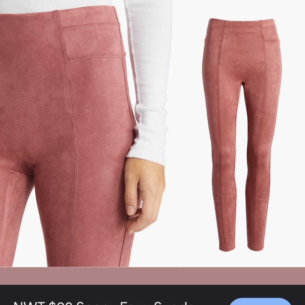 spanx faux suede legging in rich rose xs NWOT